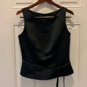 SOLD ***Fitted Dressy Sleeveless Satin Top with Belt